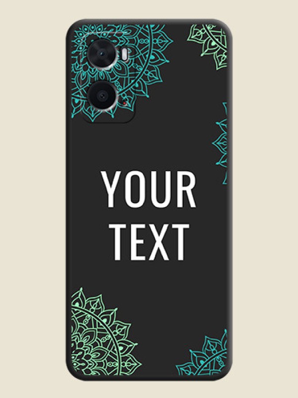 Custom Your Name with Floral Design on Space Black Custom Soft Matte Back Cover - Oppo A76 - alternate view