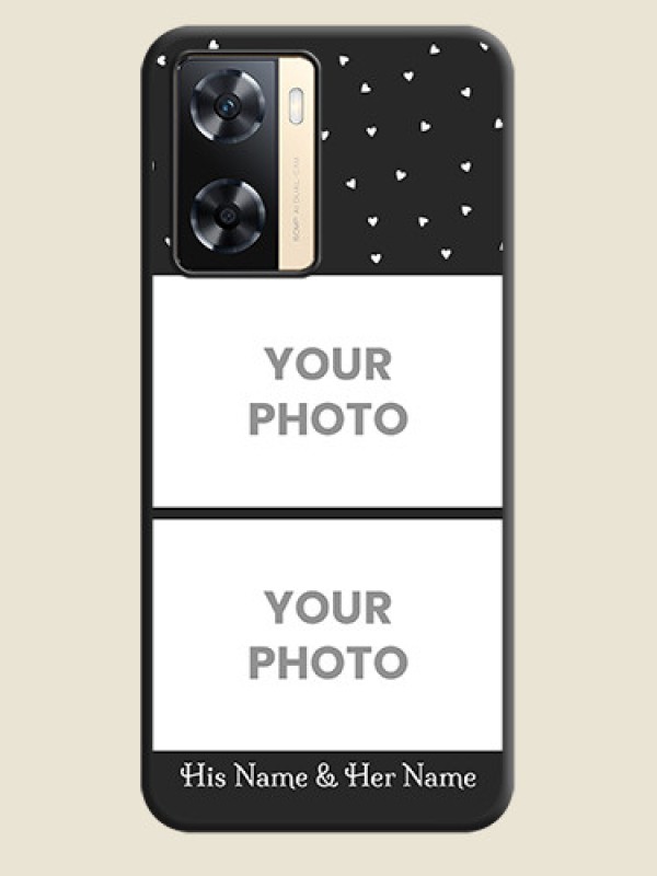 Custom Miniature Love Symbols with Name on Space Black Custom Soft Matte Back Cover - Oppo A77 4G - alternate view