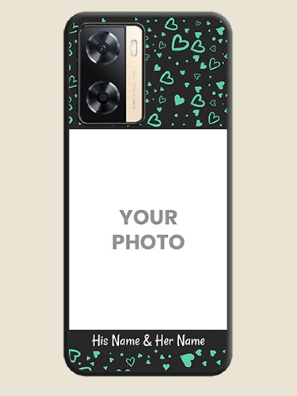 Custom Sea Green Indefinite Love Pattern on Photo on Space Black Soft Matte Mobile Cover - Oppo A77 4G - alternate view
