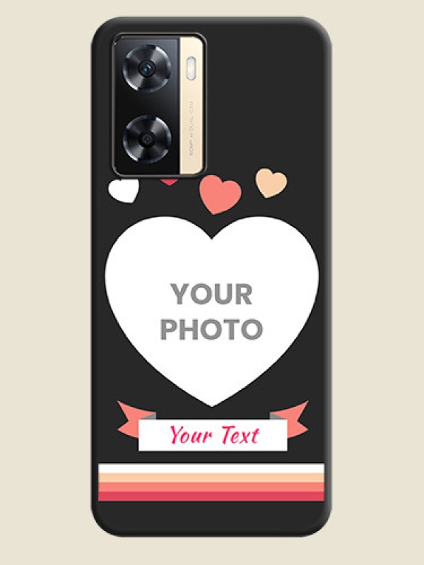 Custom Love Shaped Photo with Colorful Stripes on Personalised Space Black Soft Matte Cases - Oppo A77 4G - alternate view