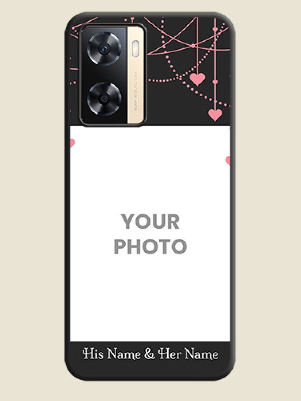 Custom Pink Love Hangings with Text on Space Black Custom Soft Matte Back Cover - Oppo A77 4G - alternate view