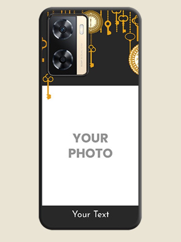 Custom Decorative Design with Text on Space Black Custom Soft Matte Back Cover - Oppo A77 4G - alternate view