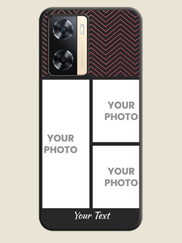 Custom Wave Pattern with 3 Image Holder on Space Black Custom Soft Matte Back Cover - Oppo A77 4G - alternate view