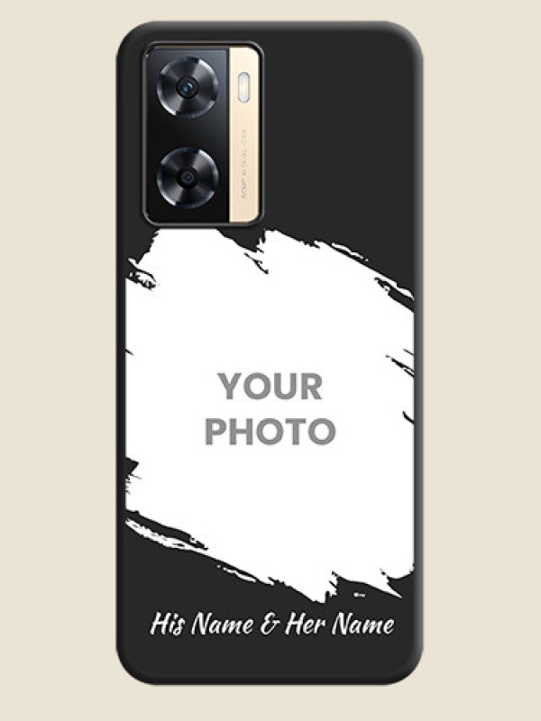 Custom Grunge Brush Strokes on Photo on Space Black Soft Matte Back Cover - Oppo A77 4G - alternate view