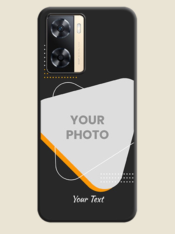 Custom Yellow Triangle on Photo on Space Black Soft Matte Phone Cover - Oppo A77 4G - alternate view