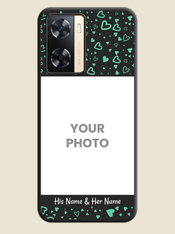 Custom Sea Green Indefinite Love Pattern on Photo on Space Black Soft Matte Mobile Cover - Oppo A77s - alternate view