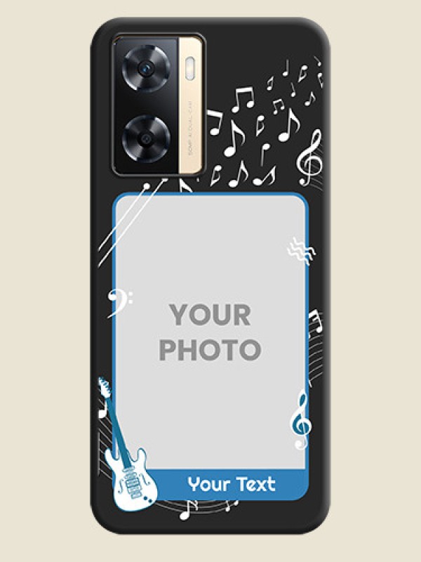 Custom Musical Theme Design with Text on Photo on Space Black Soft Matte Mobile Case - Oppo A77s - alternate view