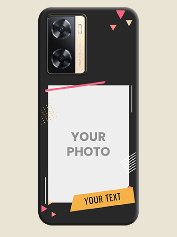 Custom Photo Frame with Triangle Small Dots on Photo on Space Black Soft Matte Back Cover - Oppo A77s - alternate view