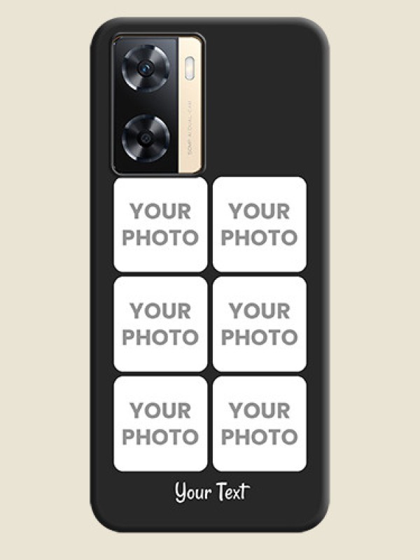 Custom Floral Art with 6 Image Holder on Photo on Space Black Soft Matte Mobile Case - Oppo A77s - alternate view