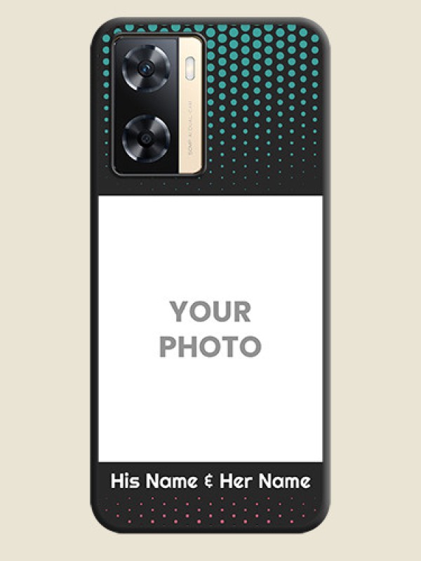 Custom Faded Dots with Grunge Photo Frame and Text on Space Black Custom Soft Matte Phone Cases - Oppo A77s - alternate view