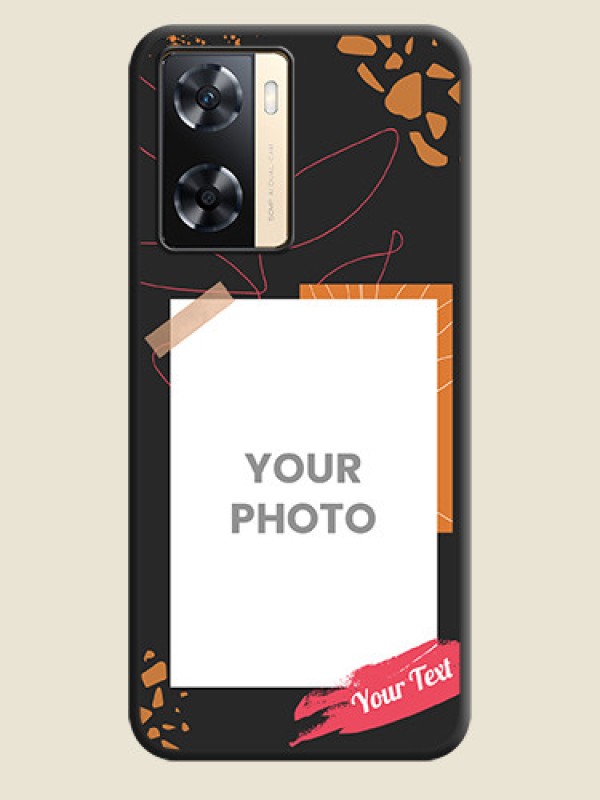 Custom Orange Photo Frame on Space Black Custom Soft Matte Phone Back Cover - Oppo A77s - alternate view