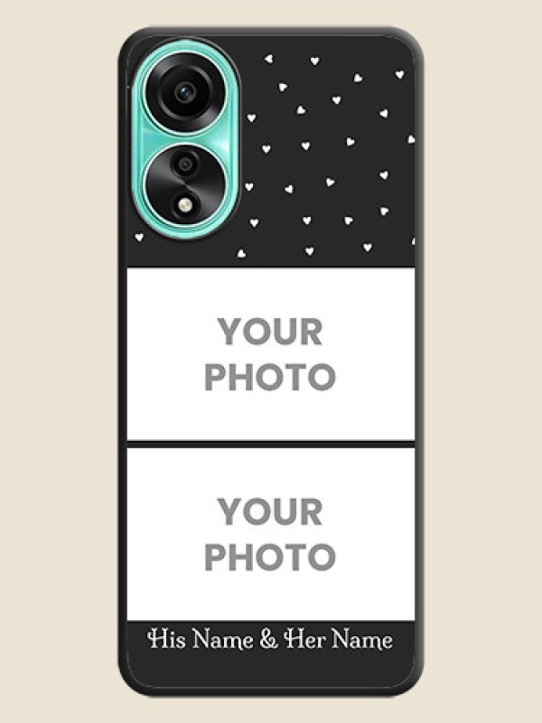 Custom Miniature Love Symbols with Name on Space Black Custom Soft Matte Back Cover - Oppo A78 4G - alternate view