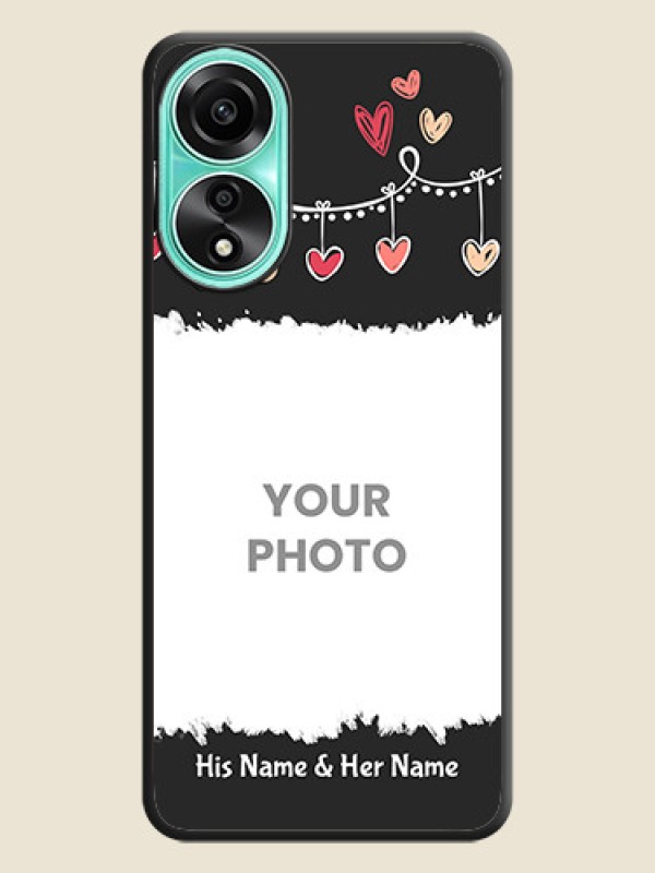 Custom Pink Love Hangings with Name on Space Black Custom Soft Matte Phone Cases - Oppo A78 4G - alternate view
