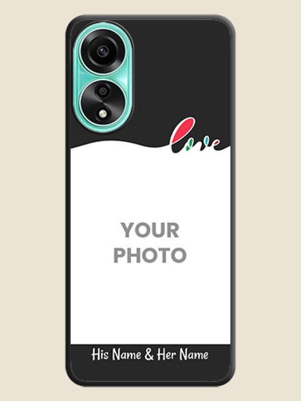 Custom Fall in Love Pattern with Picture - Photo on Space Black Soft Matte Mobile Case - Oppo A78 4G - alternate view