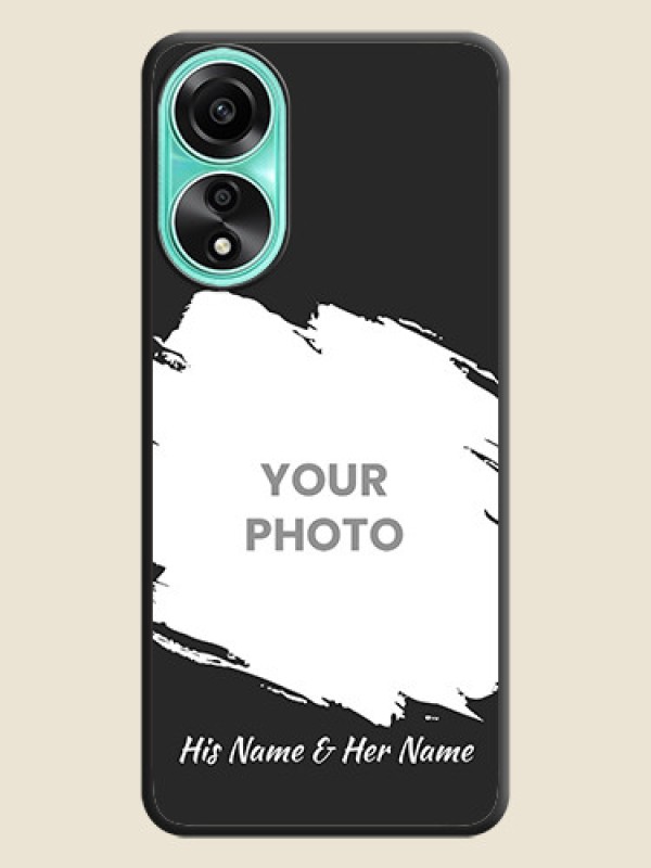 Custom Grunge Brush Strokes - Photo on Space Black Soft Matte Back Cover - Oppo A78 4G - alternate view
