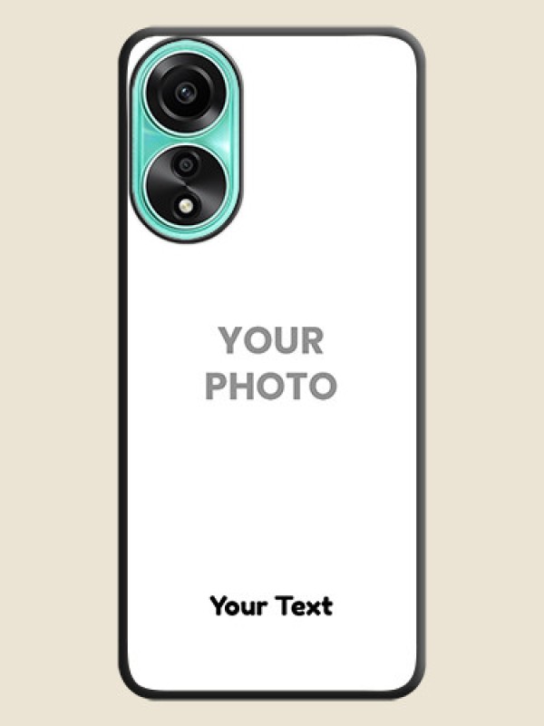 Custom Full Single Pic Upload With Text On Space Black Personalized Soft Matte Phone Covers - Oppo A78 4G - alternate view