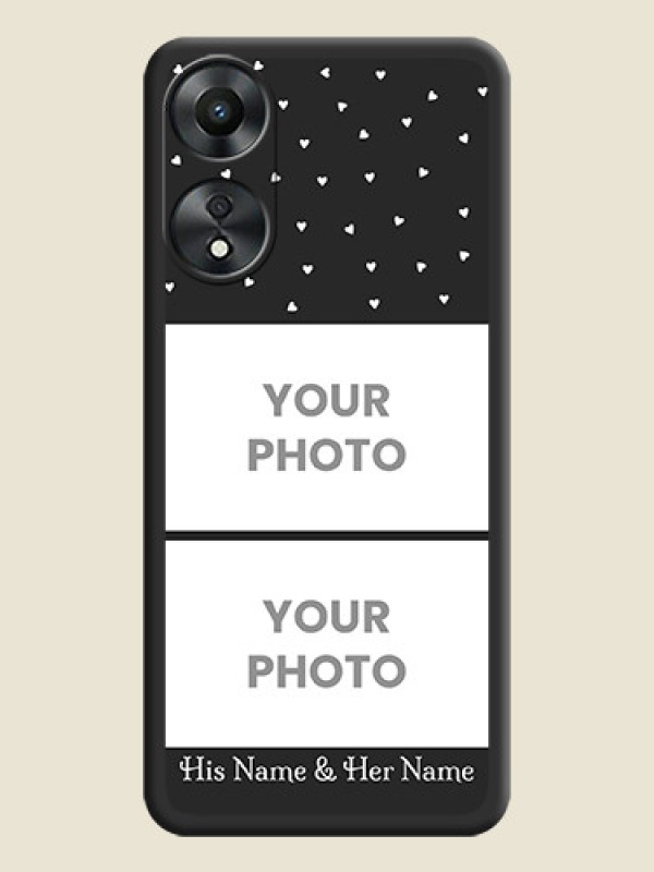 Custom Miniature Love Symbols with Name on Space Black Custom Soft Matte Back Cover - Oppo A78 5G - alternate view