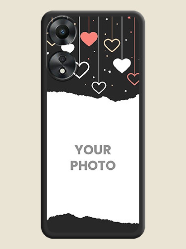 Custom Love Hangings with Splash Wave Picture on Space Black Custom Soft Matte Phone Back Cover - Oppo A78 5G - alternate view