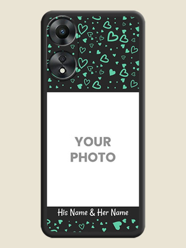 Custom Sea Green Indefinite Love Pattern on Photo on Space Black Soft Matte Mobile Cover - Oppo A78 5G - alternate view