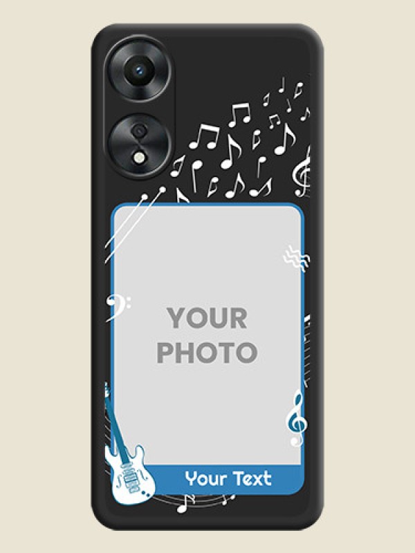 Custom Musical Theme Design with Text on Photo on Space Black Soft Matte Mobile Case - Oppo A78 5G - alternate view