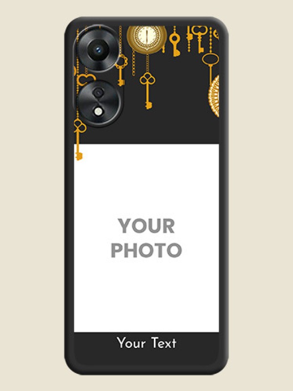 Custom Decorative Design with Text on Space Black Custom Soft Matte Back Cover - Oppo A78 5G - alternate view