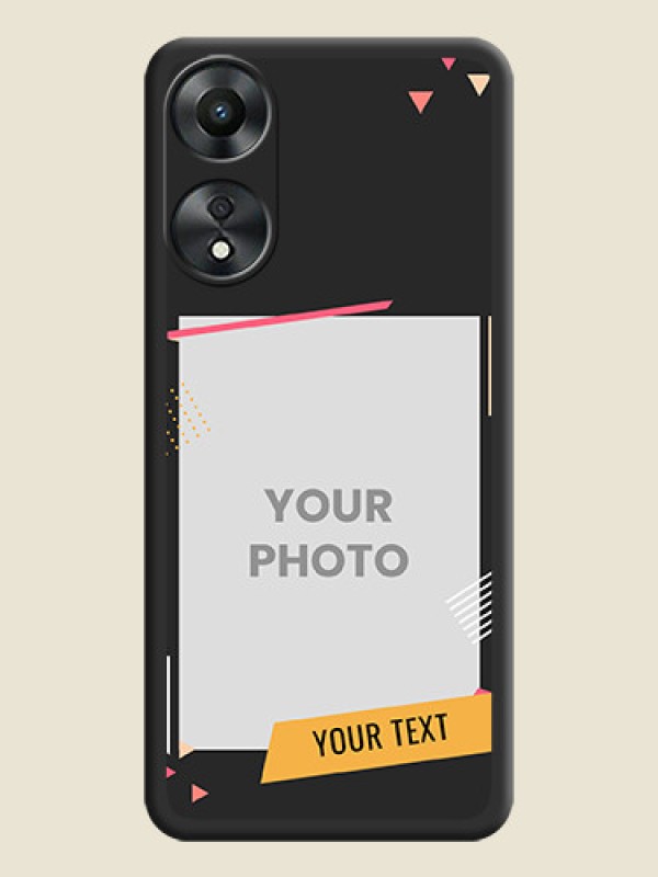 Custom Photo Frame with Triangle Small Dots on Photo on Space Black Soft Matte Back Cover - Oppo A78 5G - alternate view