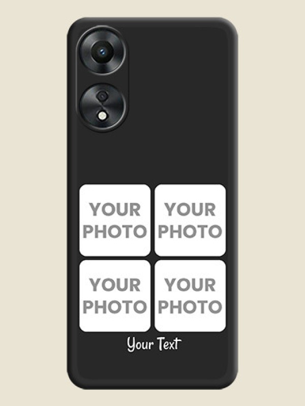Custom Floral Art with 6 Image Holder on Photo on Space Black Soft Matte Mobile Case - Oppo A78 5G - alternate view
