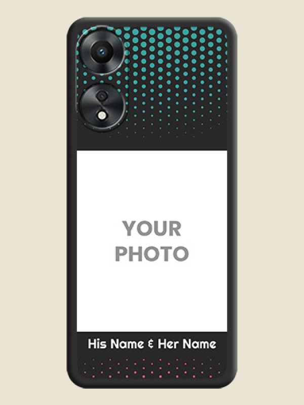 Custom Faded Dots with Grunge Photo Frame and Text on Space Black Custom Soft Matte Phone Cases - Oppo A78 5G - alternate view