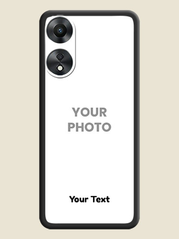 Custom Full Single Pic Upload With Text On Space Black Personalized Soft Matte Phone Covers -Oppo A78 5G - alternate view