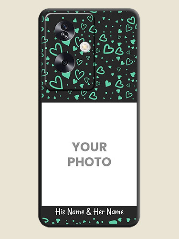Custom Sea Green Indefinite Love Pattern on Photo On Space Black Custom Soft Matte Mobile Back Cover - Oppo A79 5G - alternate view