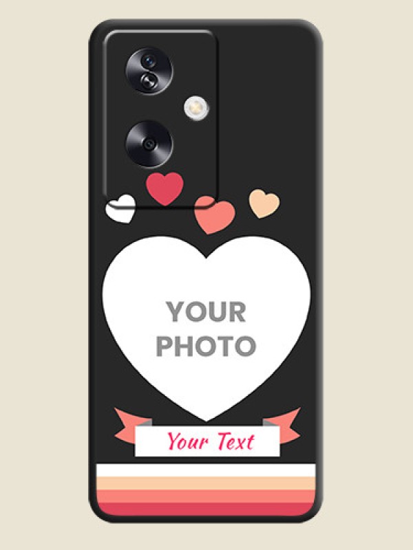Custom Love Shaped Photo with Colorful Stripes On Space Black Custom Soft Matte Mobile Back Cover - Oppo A79 5G - alternate view
