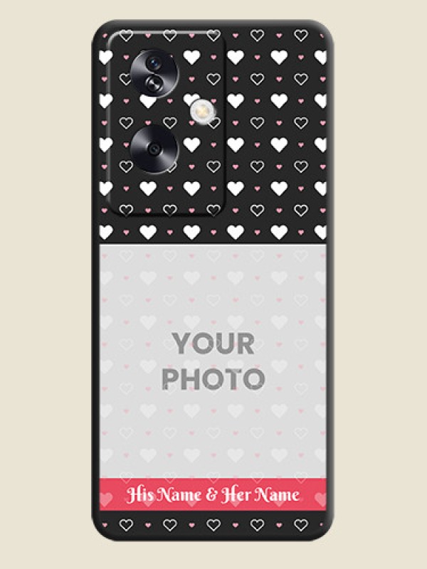 Custom White Color Love Symbols with Text Design on Photo On Space Black Custom Soft Matte Mobile Back Cover - Oppo A79 5G - alternate view