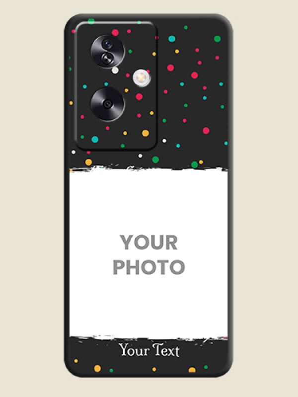 Custom Multicolor Dotted Pattern with Text  On Space Black Custom Soft Matte Mobile Back Cover - Oppo A79 5G - alternate view