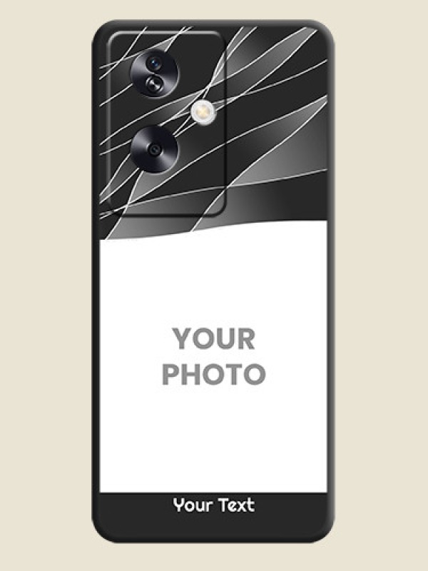 Custom Mixed Wave Lines on Photo On Space Black Custom Soft Matte Mobile Back Cover - Oppo A79 5G - alternate view