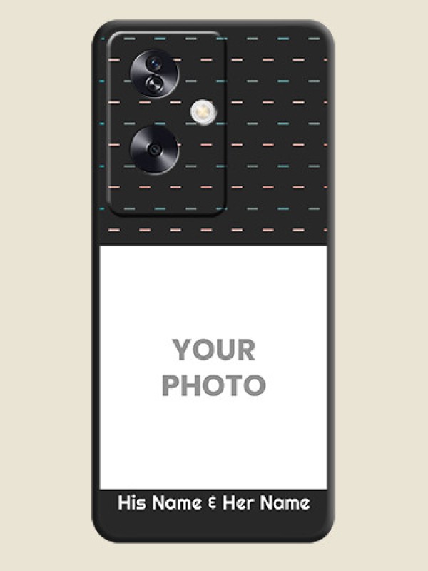 Custom Line Pattern Design with Text On Space Black Custom Soft Matte Mobile Back Cover - Oppo A79 5G - alternate view