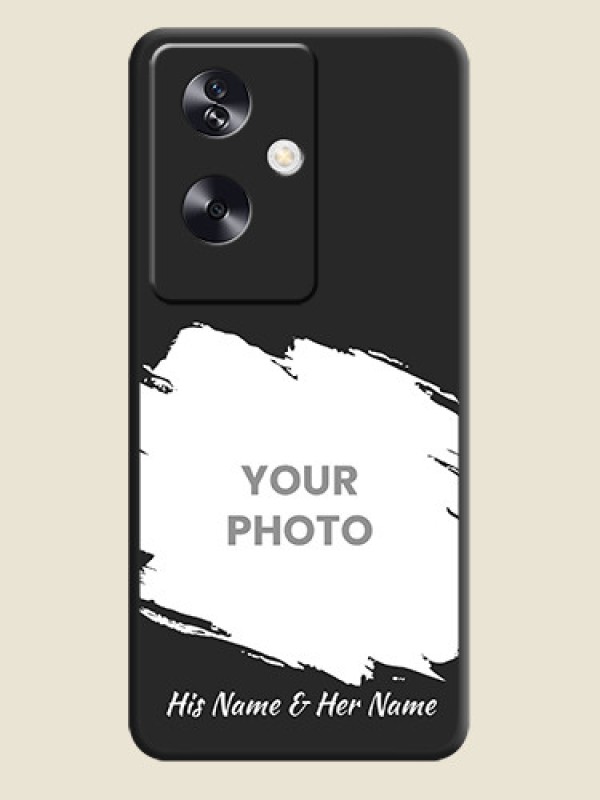 Custom Grunge Brush Strokes on Photo  On Space Black Custom Soft Matte Mobile Back Cover - Oppo A79 5G - alternate view