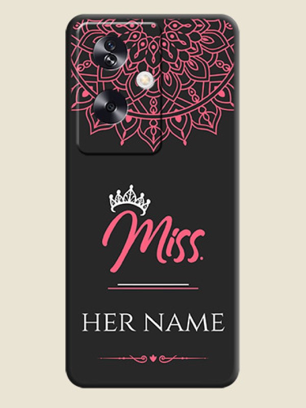 Custom Mrs Name with Floral Design On Space Black Custom Soft Matte Mobile Back Cover - Oppo A79 5G - alternate view