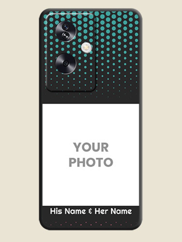 Custom Faded Dots with Grunge Photo Frame and Text On Space Black Custom Soft Matte Mobile Back Cover - Oppo A79 5G - alternate view