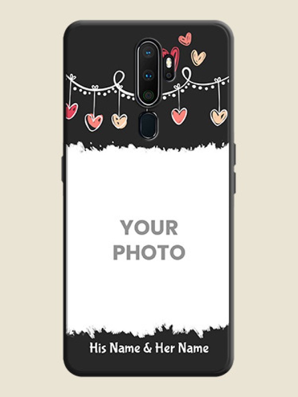 Custom Pink Love Hangings with Name on Space Black Custom Soft Matte Phone Cases - Oppo A9 2020 - alternate view