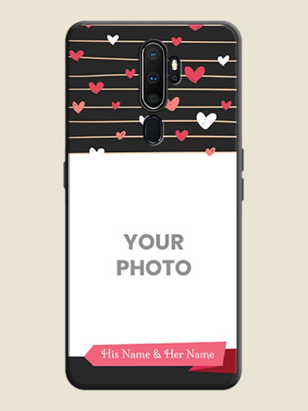 Custom Love Pattern with Name on Pink Ribbon  - Photo on Space Black Soft Matte Back Cover - Oppo A9 2020 - alternate view