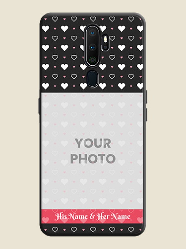 Custom White Color Love Symbols with Text Design - Photo on Space Black Soft Matte Phone Cover - Oppo A9 2020 - alternate view