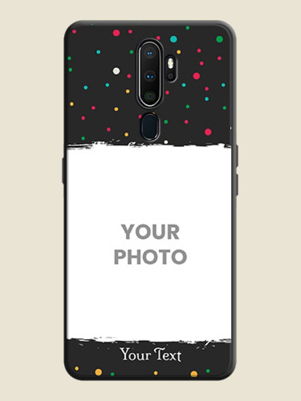 Custom Multicolor Dotted Pattern with Text on Space Black Custom Soft Matte Phone Back Cover - Oppo A9 2020 - alternate view