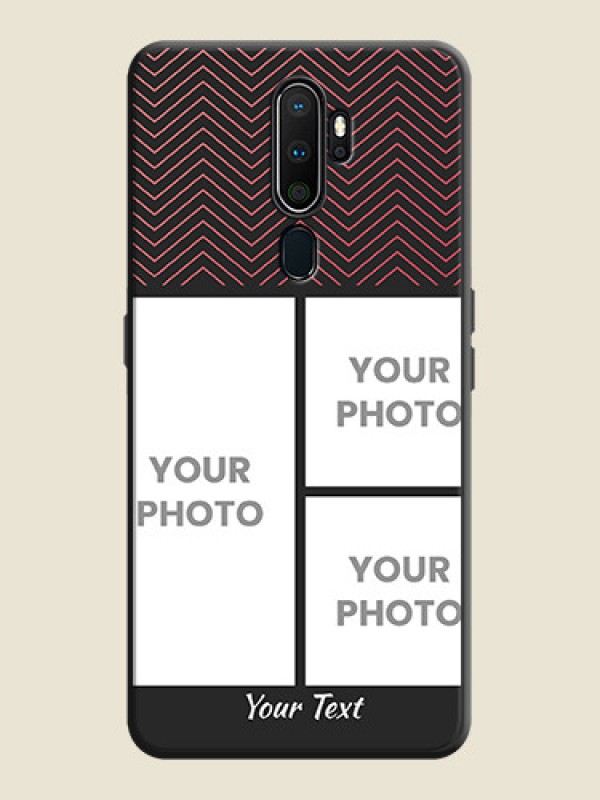 Custom Wave Pattern with 3 Image Holder on Space Black Custom Soft Matte Back Cover - Oppo A9 2020 - alternate view