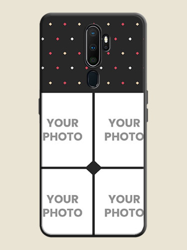Custom Multicolor Dotted Pattern with 4 Image Holder on Space Black Custom Soft Matte Phone Cases - Oppo A9 2020 - alternate view