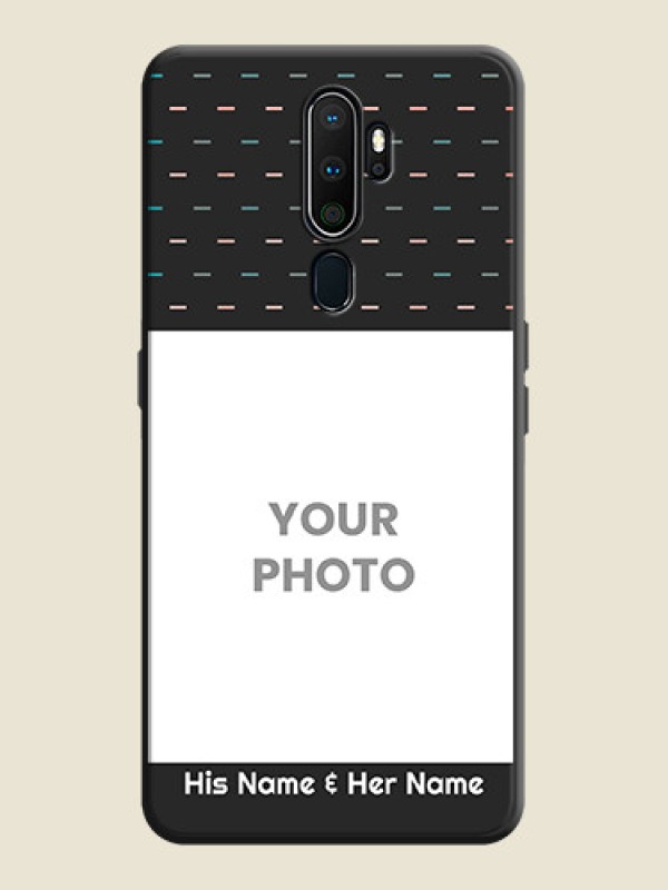 Custom Line Pattern Design with Text on Space Black Custom Soft Matte Phone Back Cover - Oppo A9 2020 - alternate view