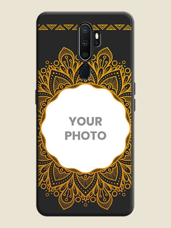 Custom Round Image with Floral Design - Photo on Space Black Soft Matte Mobile Cover - Oppo A9 2020 - alternate view