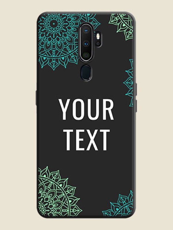Custom Your Name with Floral Design on Space Black Custom Soft Matte Back Cover - Oppo A9 2020 - alternate view