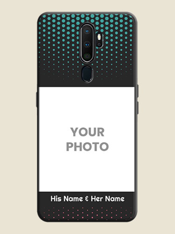 Custom Faded Dots with Grunge Photo Frame and Text on Space Black Custom Soft Matte Phone Cases - Oppo A9 2020 - alternate view