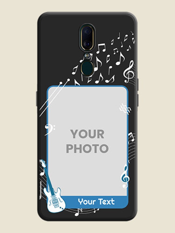 Custom Musical Theme Design with Text on Photo on Space Black Soft Matte Mobile Case - Oppo A9 - alternate view