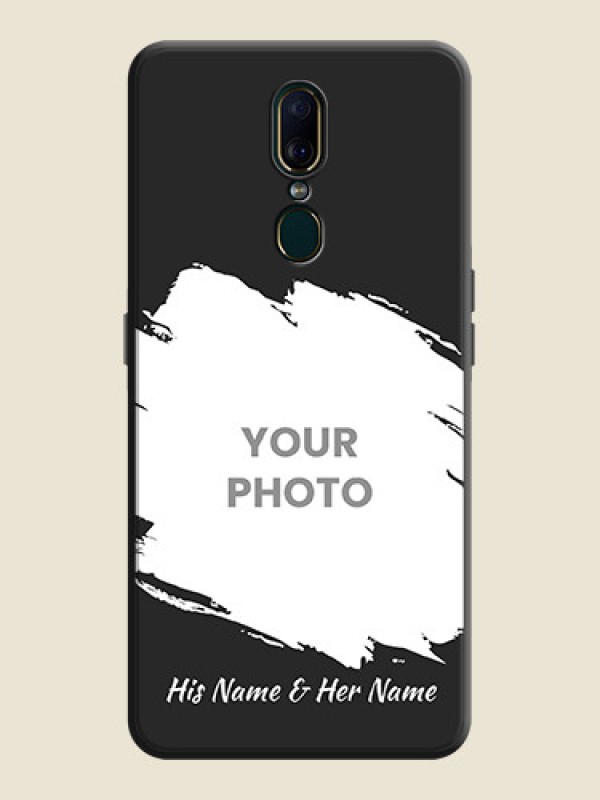 Custom Grunge Brush Strokes on Photo on Space Black Soft Matte Back Cover - Oppo A9 - alternate view